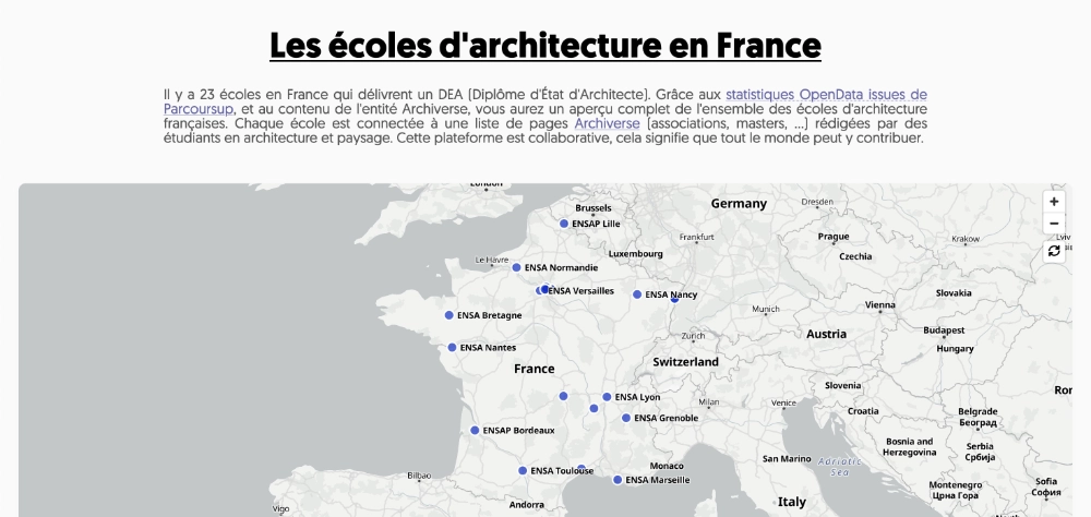 Carte des écoles de France